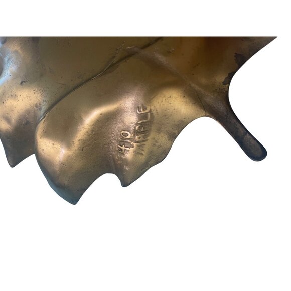 Original By Cambron Vintage Solid Brass 410 Maple Leaf Tray - Picture 3 of 13